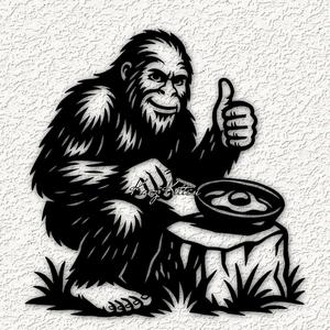 big foot sasquatch cooking bigfoot wall art home decor