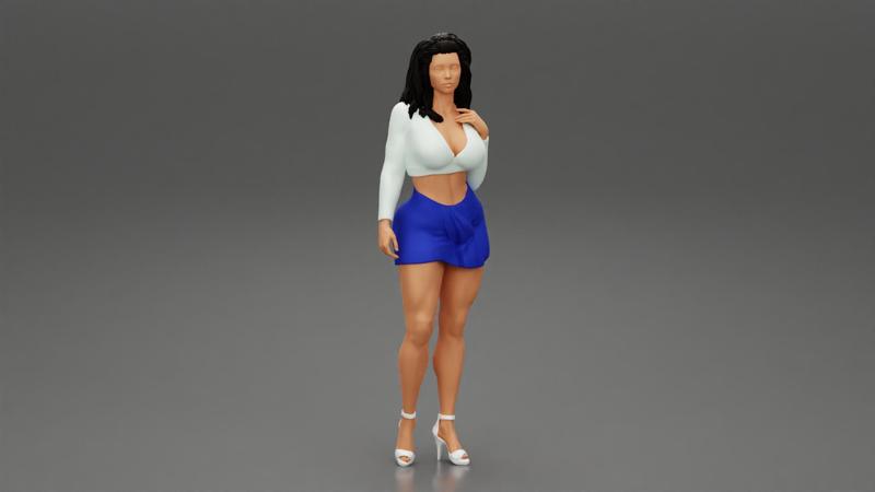 Young woman in a short skirt