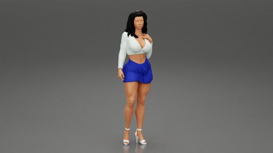 Young woman in a short skirt