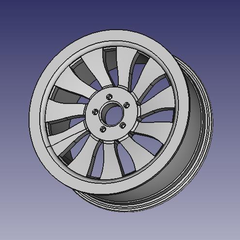 WHEEL RIM SPORTCAR 3D PRINT PROTOTYPE