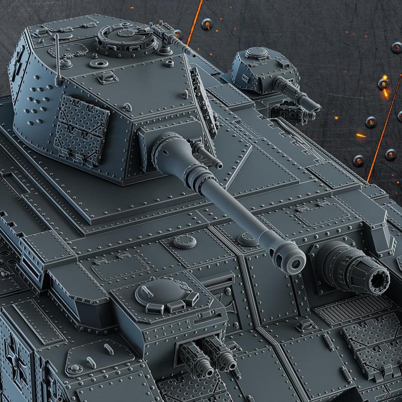 Kolossale Kampfpanzer - 1 hull, 3 turrets, 8 guns