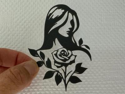Decor Woman silhouette with a rose