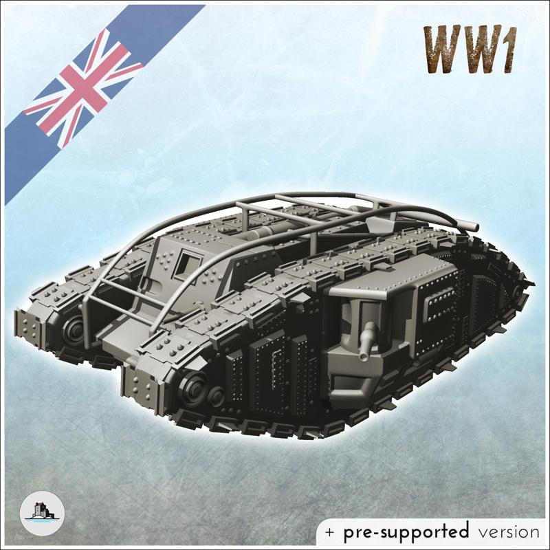 Mark I Male tank - Modern WW1 UK Great Britain First World War British Somme