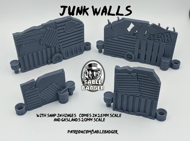 Gaslands - 20mm Junk walls Modular and Connectable