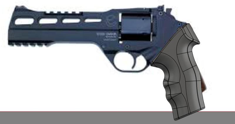 Airsoft Chiappa Rhino Ergonomic Grip Less Aggressive Finger Grooves