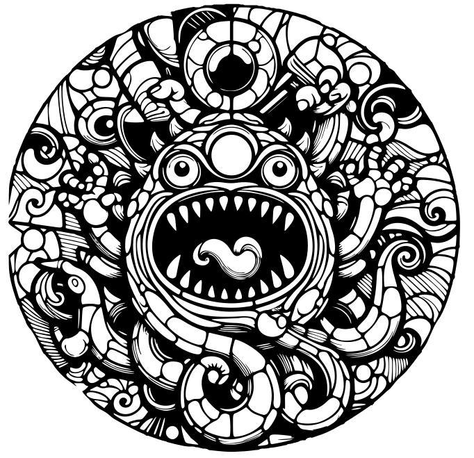 Wall art: Evil monster 1 (four colours)