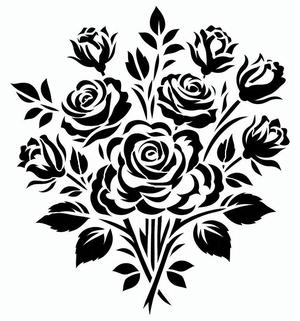 Stencil: Rose 1