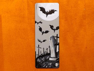 Spooky Graveyard Halloween Bookmark