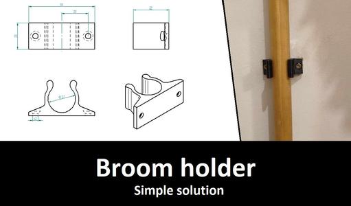A broom holder (simple, D22, wall mount)