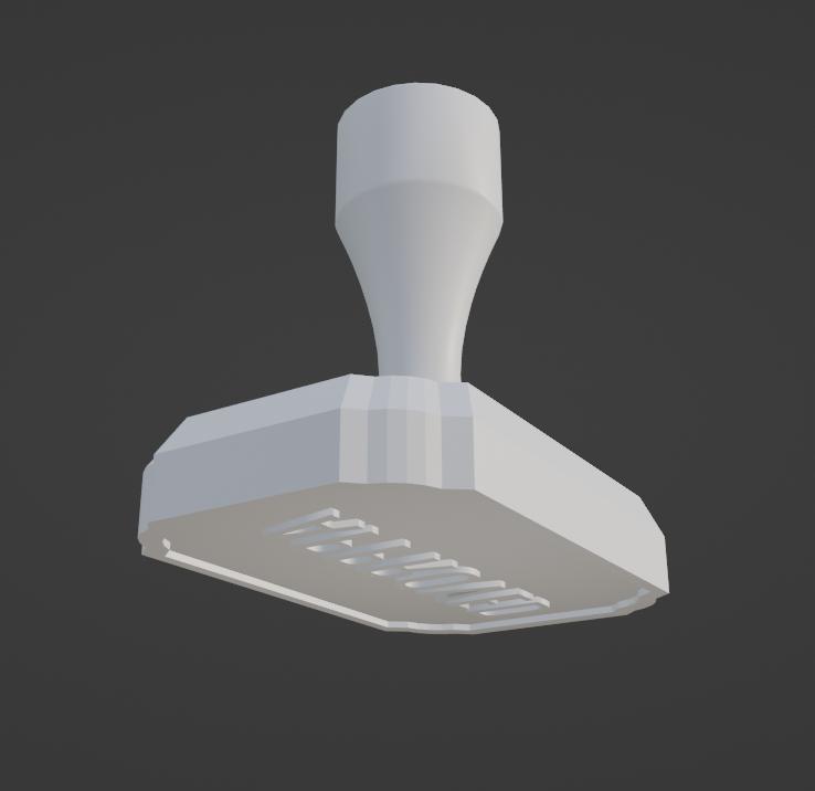 Stamp model with "APPROVED" and empty head