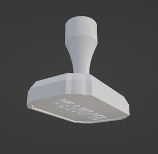 Stamp model with "APPROVED" and empty head