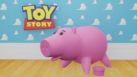 Hamm from Toy Story - Piggy Bank V2 (separated facial features)