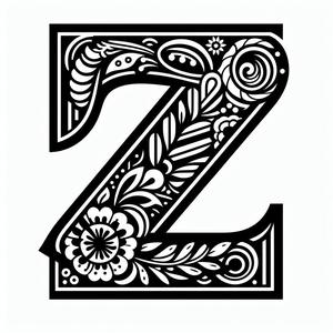 Frottage creation: letter Z (version 6)