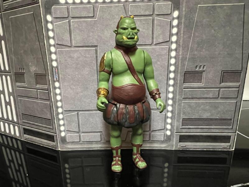 GAMORREAN GUARD, ARMORED FIGHTER VINTAGE CUSTOM STAR WARS ACTION FIGURE, THE BOOK OF BOBA FETT, THE MANDOLORIAN, KENNER 3.75", CUSTOM 1/18 FIGURE