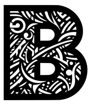 Frottage creation: letter B (version 6)