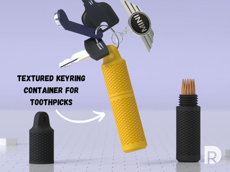 Portable Keychain Container for Toothpicks