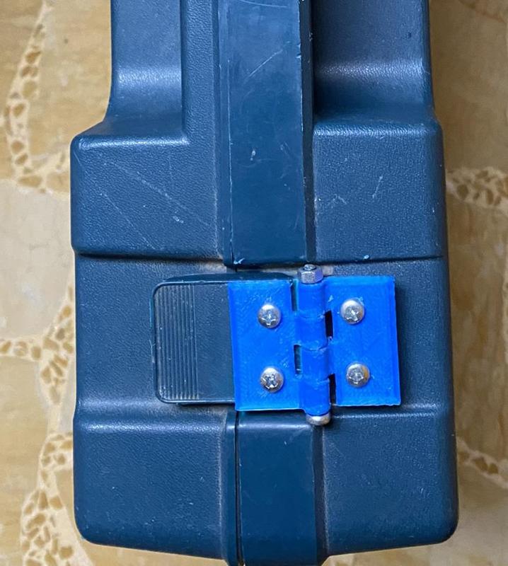 Hinge for drill suitcase repair