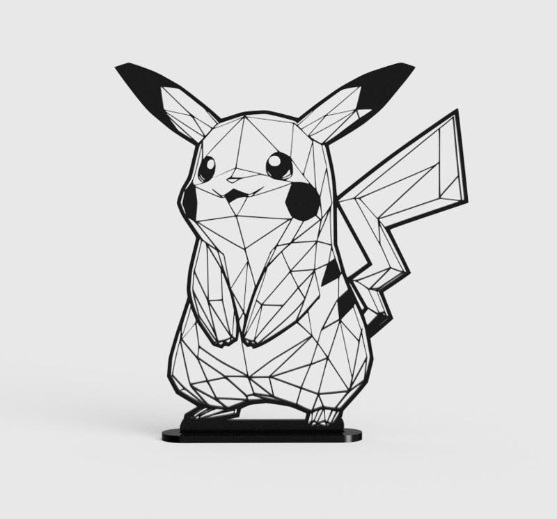 Geometric Pikachu low poly