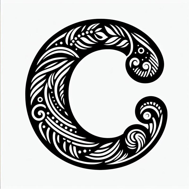 Frottage creation: letter C (version 1)