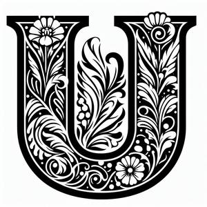 Frottage creation: letter U (version 1)