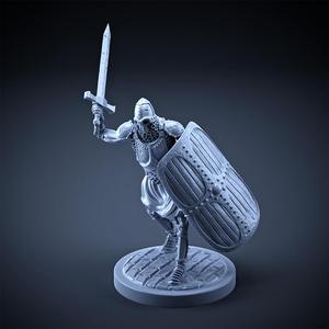 Skeleton - Heavy Infantry - Sword + Square Shield - Attacking Pose