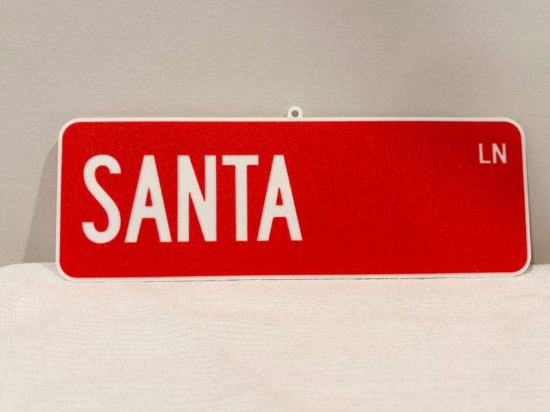 Santa Lane Christmas Street Sign Decoration