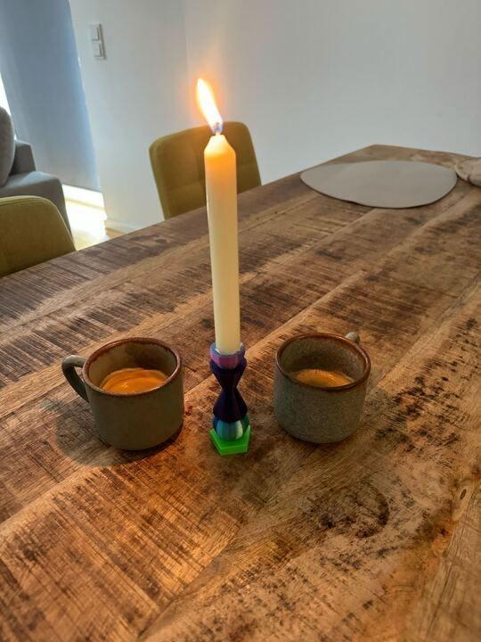 Cozy geometrically shaped candlestick