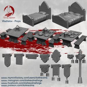 Dark Realms Vladistov Market Town Props