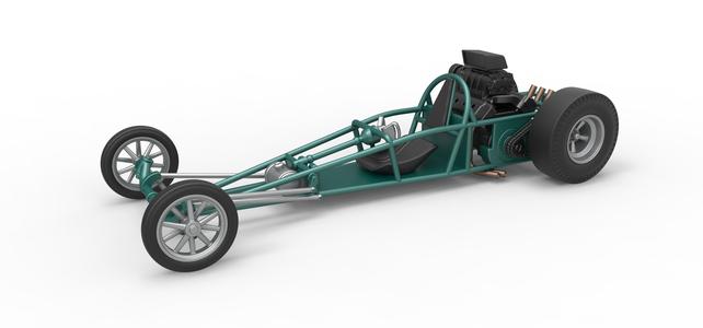 Diecast Rear engine old school dragster Scale 1:25