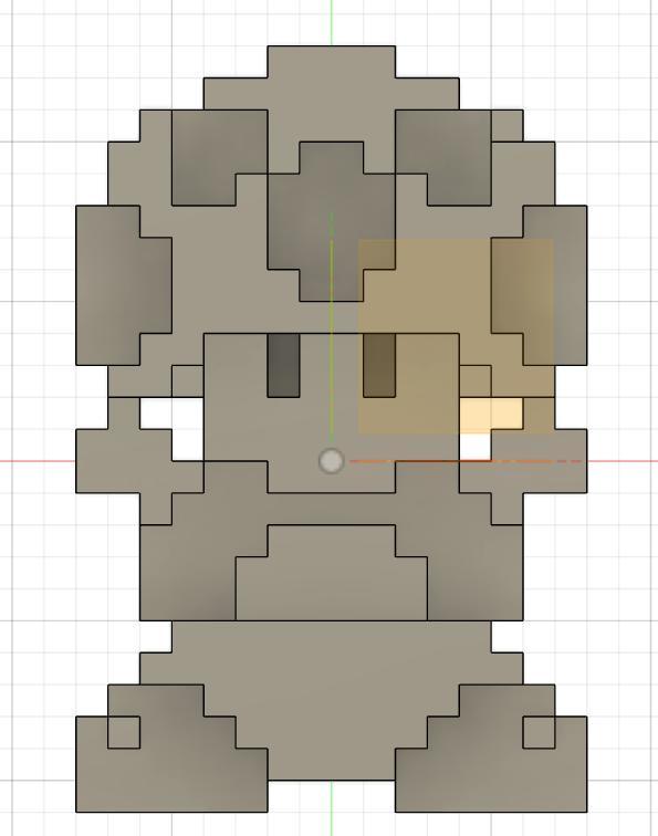 Multi-color single extruder Toadstool pixel art.