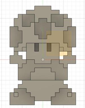 Multi-color single extruder Toadstool pixel art.