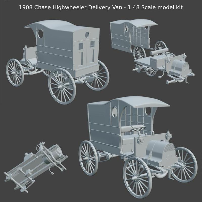 1908 Chase Highwheeler Delivery Van - 1 48 Scale model kit
