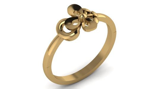 Classy Plain Floral Design Gold Ring