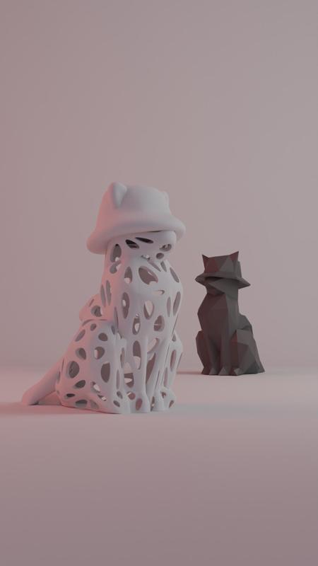 Cat with a hat sculpture