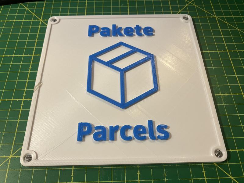 Schild Paket / Parcels