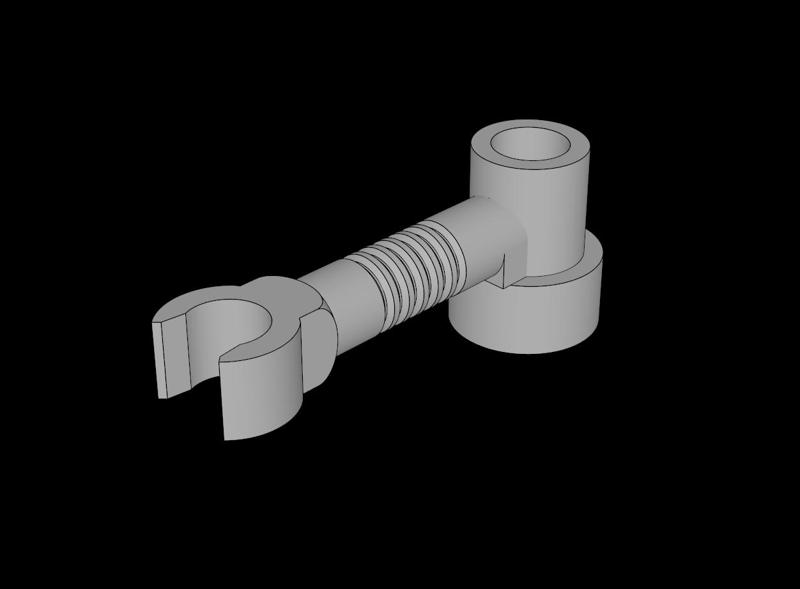 Lego Compatible (4735.dat) Brick  1 x  1 x  0.667 Round with Bar and Clip Vertical