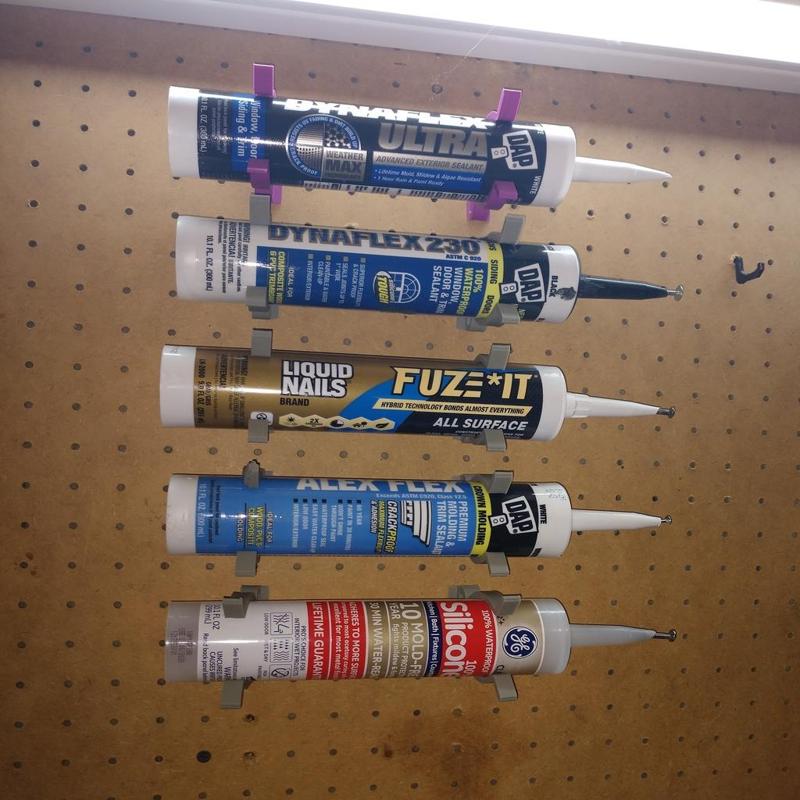 Pegboard Clips for Caulk Tubes