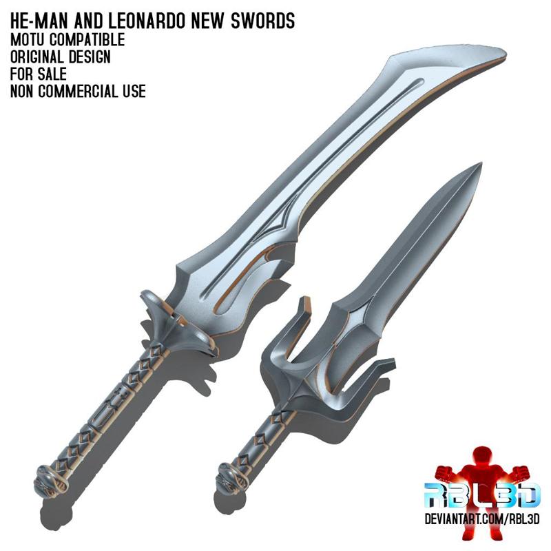 He-man and Leonardo new swords (Motu compatible)