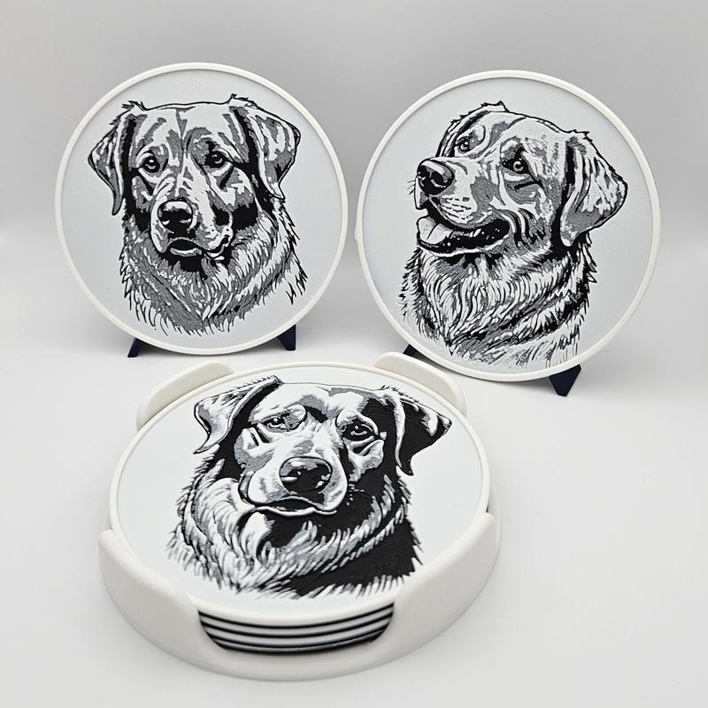 Golden Retriever Coaster Set - Hueforge