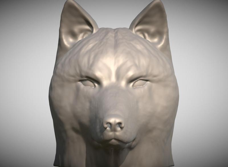 Wolf head for 3D printing
