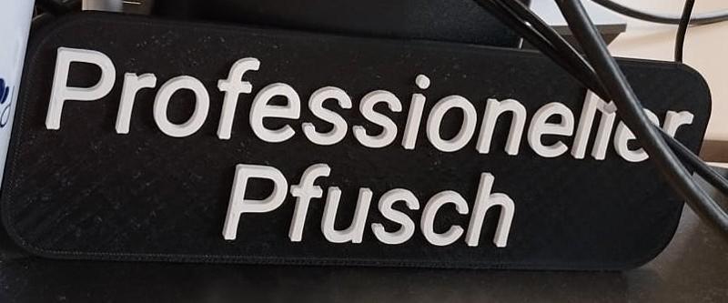 Schild "Professioneller Pfusch"