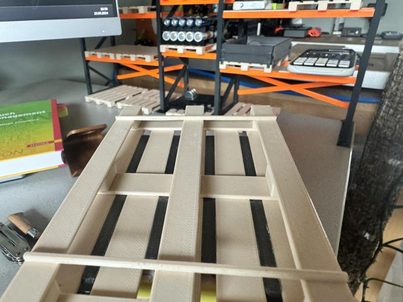 Pallets with holder for mini warehouse