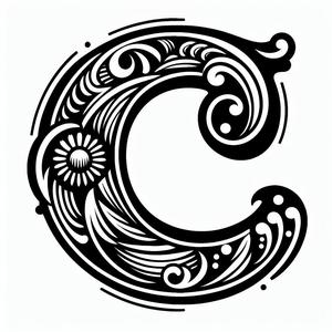 Frottage creation: letter C (version 6)