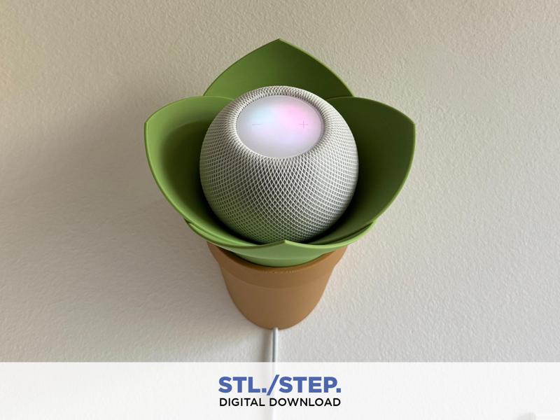 Plant Pod | 3D apple home pod stand | Digital Files | 3D wall mount home pod | 3D digital file | 3D stl file | 3D model STL | plant mount 3D