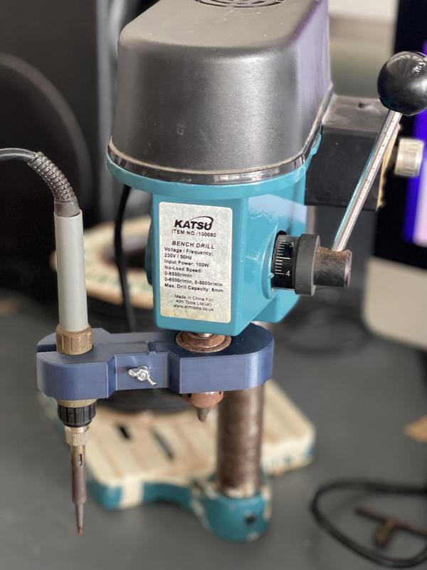 drill press - soldering iron attachment for threaded inserts