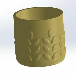 Pot with wheat drawings