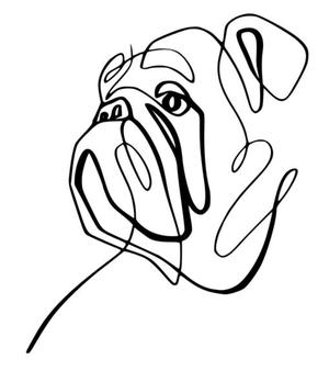 english bulldog Line Art