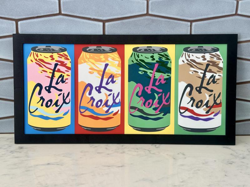 La Croix / Warhol Wall Art with Frame and Stand
