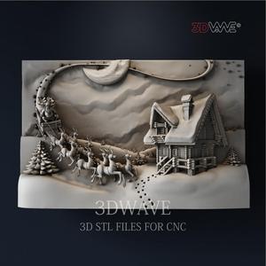 SANTA CLAUS AND REINDEERS 3d stl files for CNC