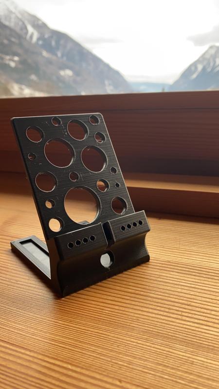 phone holder/stand with charge cable